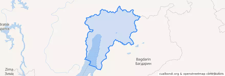 Mapa de ubicacion de Северо-Байкальский район.