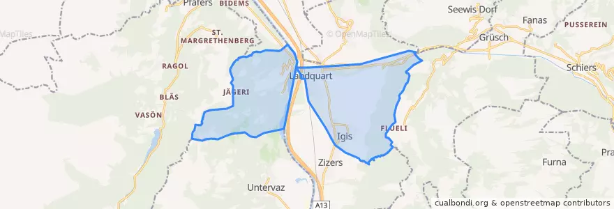 Mapa de ubicacion de Landquart.