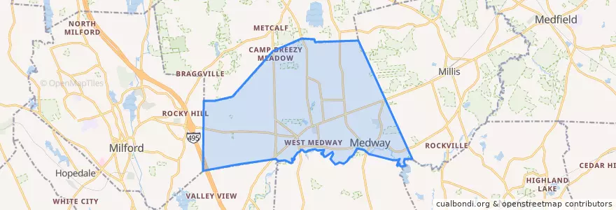 Mapa de ubicacion de Medway.