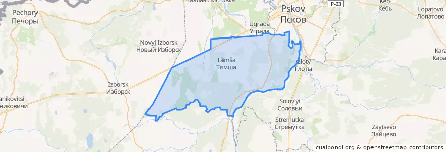 Mapa de ubicacion de Тямшанская волость.