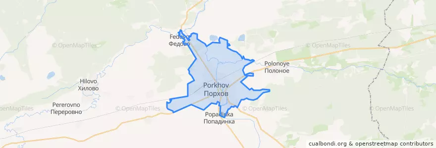 Mapa de ubicacion de городское поселение Порхов.