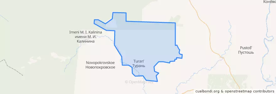 Mapa de ubicacion de Туранский сельсовет.