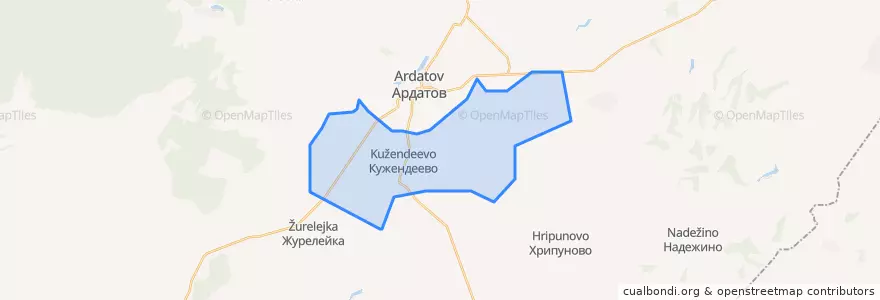 Mapa de ubicacion de Кужендеевский сельсовет.