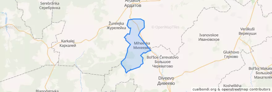 Mapa de ubicacion de Михеевский сельсовет.