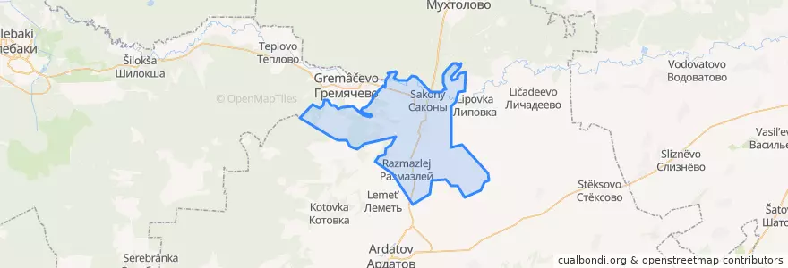 Mapa de ubicacion de Саконский сельсовет.