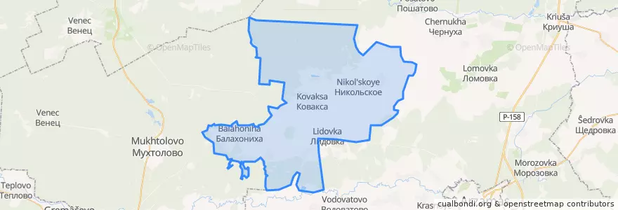 Mapa de ubicacion de Балахонихинский сельсовет.