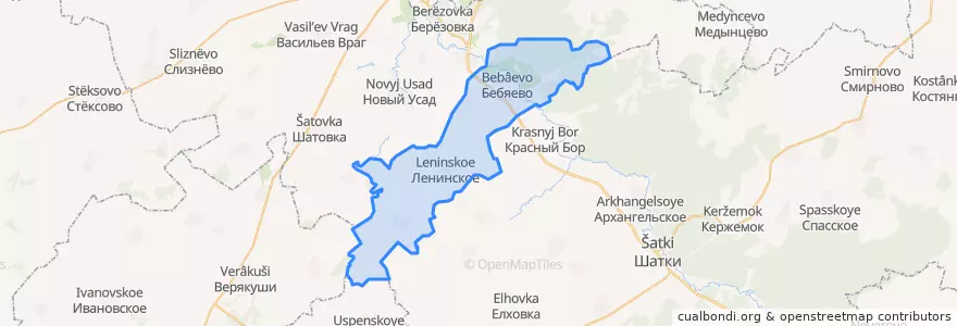 Mapa de ubicacion de Бебяевский сельсовет.