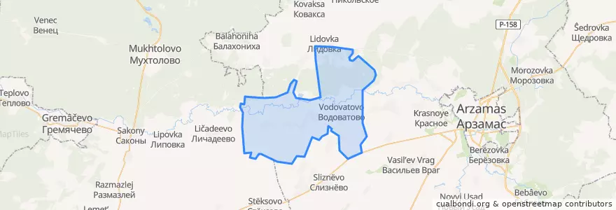 Mapa de ubicacion de Большетумановский сельсовет.