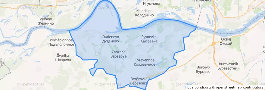 Mapa de ubicacion de Дуденевский сельсовет.