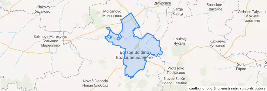 Mapa de ubicacion de Большеболдинский сельсовет.