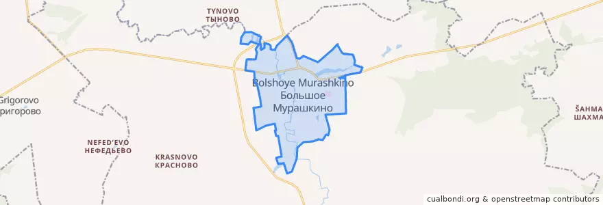 Mapa de ubicacion de городское поселение Большое Мурашкино.