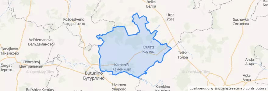 Mapa de ubicacion de Каменищенский сельсовет.