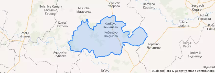 Mapa de ubicacion de Кочуновский сельсовет.
