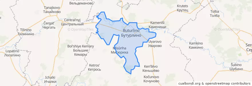 Mapa de ubicacion de городское поселение Бутурлино.