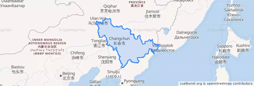 Mapa de ubicacion de 吉林省.