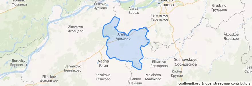 Mapa de ubicacion de Арефинский сельсовет.