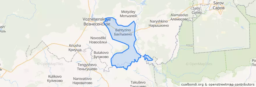 Mapa de ubicacion de Бахтызинский сельсовет.