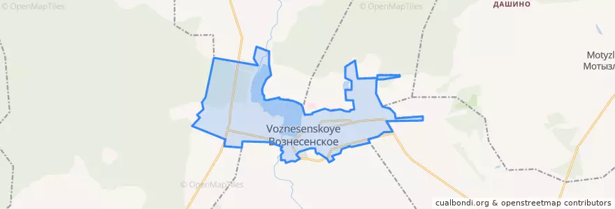 Mapa de ubicacion de городское поселение Вознесенское.