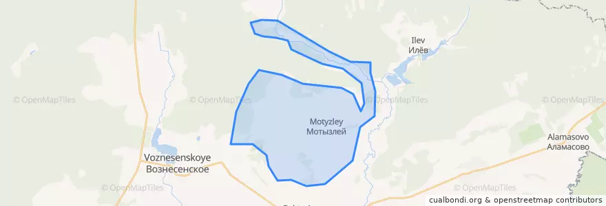 Mapa de ubicacion de Мотызлейский сельсовет.