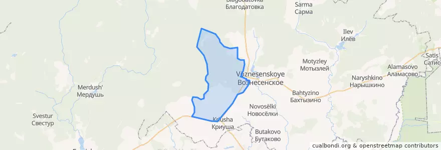 Mapa de ubicacion de Полховско-Майданский сельсовет.