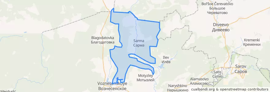 Mapa de ubicacion de Сарминский сельсовет.