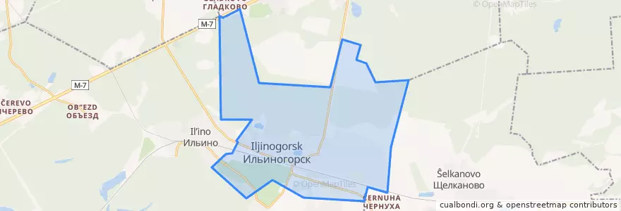 Mapa de ubicacion de городское поселение Ильиногорск.
