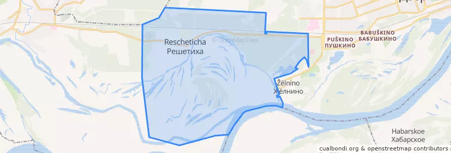Mapa de ubicacion de городское поселение Решетиха.