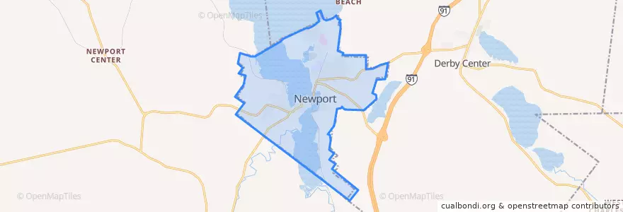 Mapa de ubicacion de Newport City.