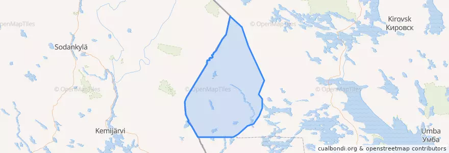 Mapa de ubicacion de сельское поселение Алакуртти.