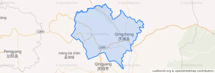 Mapa de ubicacion de 庆城县.