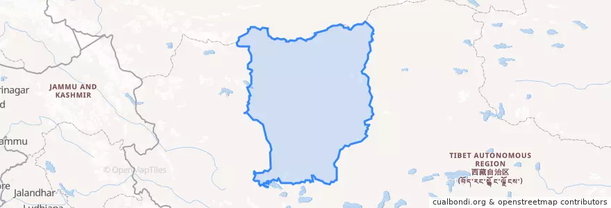 Mapa de ubicacion de སྒེར་རྩེ་རྫོང་ / 改则县 / Gerze.