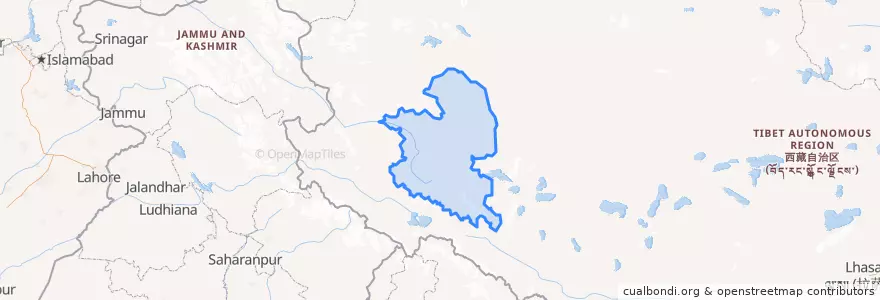 Mapa de ubicacion de 革吉县.