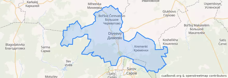 Mapa de ubicacion de Дивеевский сельсовет.