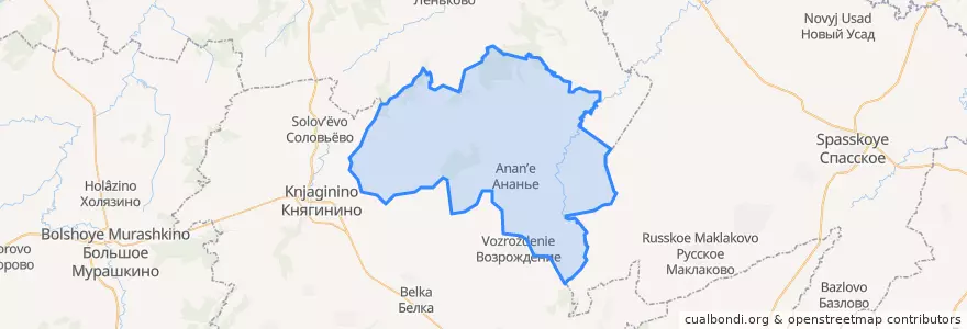 Mapa de ubicacion de Ананьевский сельсовет.