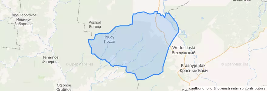 Mapa de ubicacion de Прудовский сельсовет.