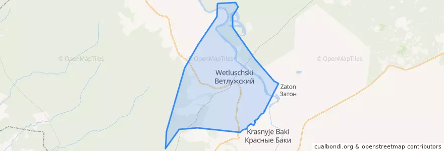 Mapa de ubicacion de городское поселение Ветлужский.