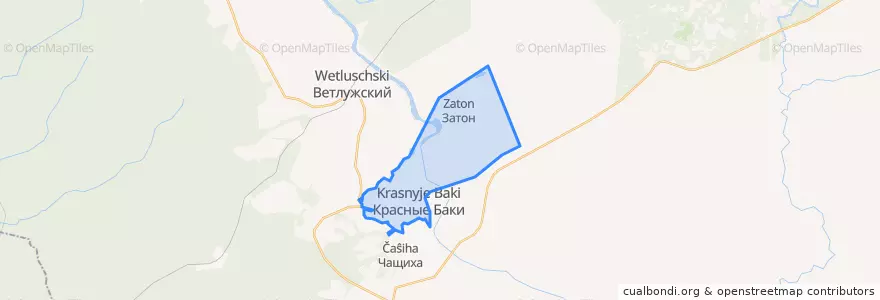 Mapa de ubicacion de городское поселение Красные Баки.