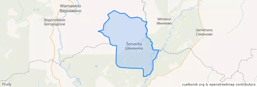 Mapa de ubicacion de Шеманихинский сельсовет.