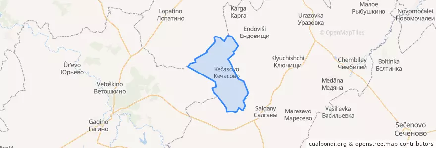 Mapa de ubicacion de Кечасовский сельсовет.
