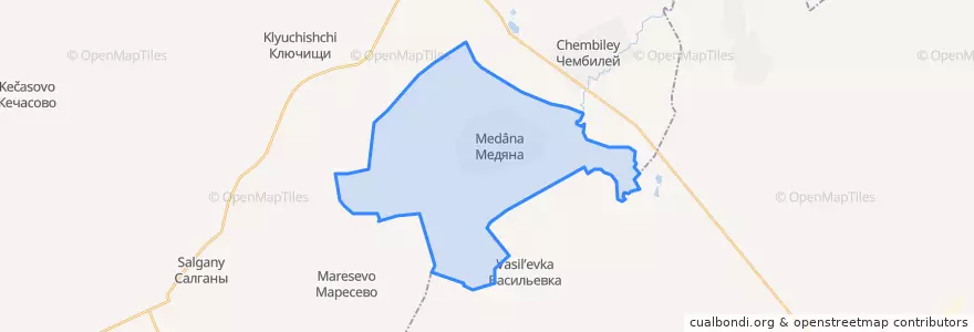 Mapa de ubicacion de Медянский сельсовет.