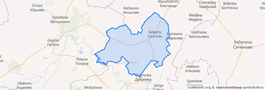 Mapa de ubicacion de Салганский сельсовет.