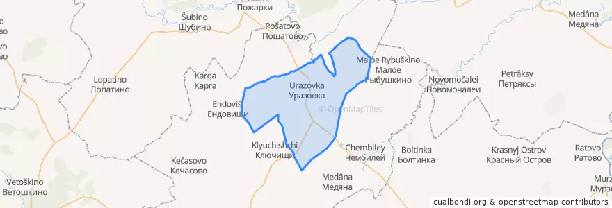 Mapa de ubicacion de Уразовский сельсовет.