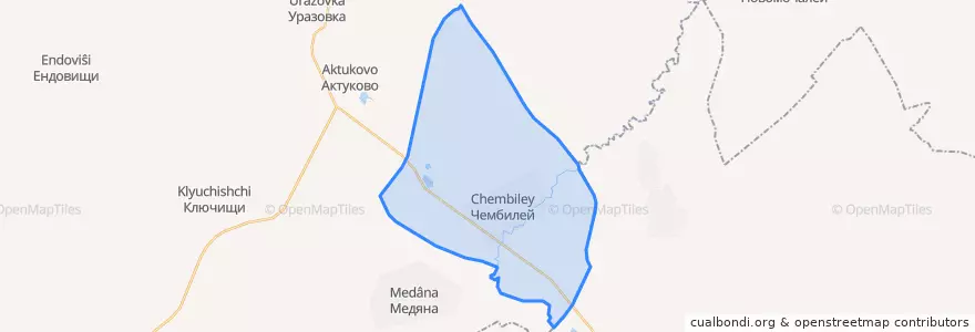 Mapa de ubicacion de Чембилеевский сельсовет.