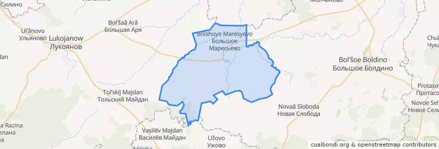 Mapa de ubicacion de Большемаресьевский сельсовет.