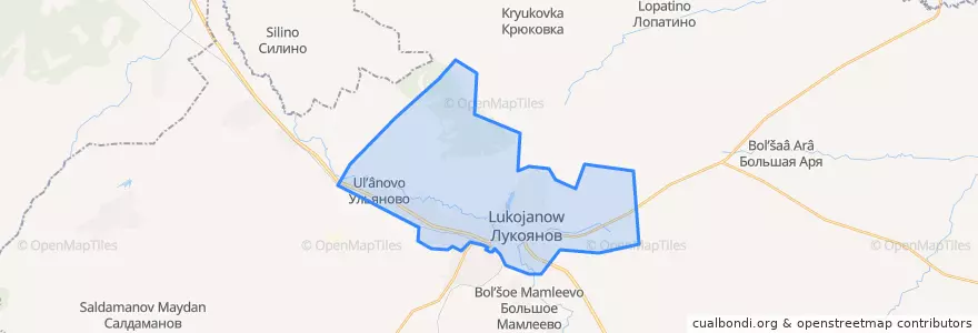 Mapa de ubicacion de городское поселение Лукоянов.