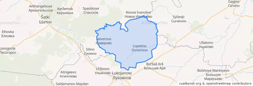Mapa de ubicacion de Лопатинский сельсовет.