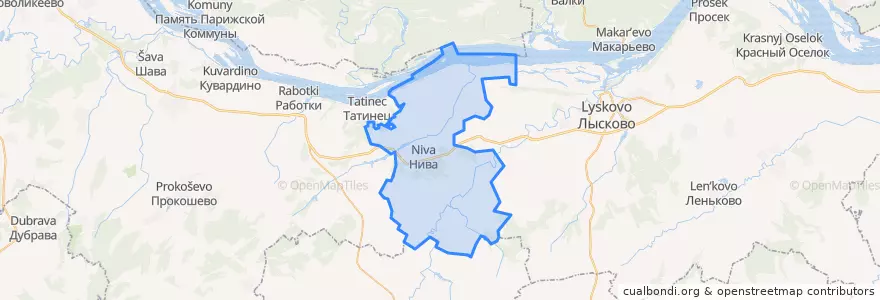 Mapa de ubicacion de Кисловский сельсовет.