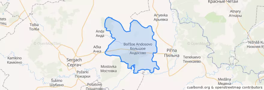 Mapa de ubicacion de Большеандосовский сельсовет.