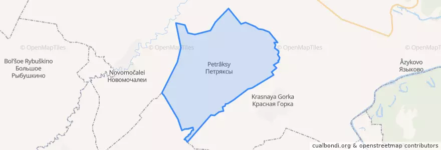 Mapa de ubicacion de Петряксинский сельсовет.