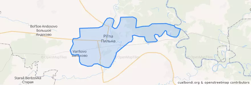 Mapa de ubicacion de городское поселение Пильна.
